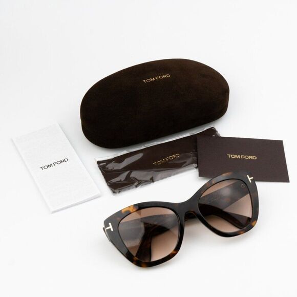 NEW Tom Ford FT0940/S CARA 55F Havana Gradient Brown Cat Eye Women Sunglasses - Picture 10 of 12